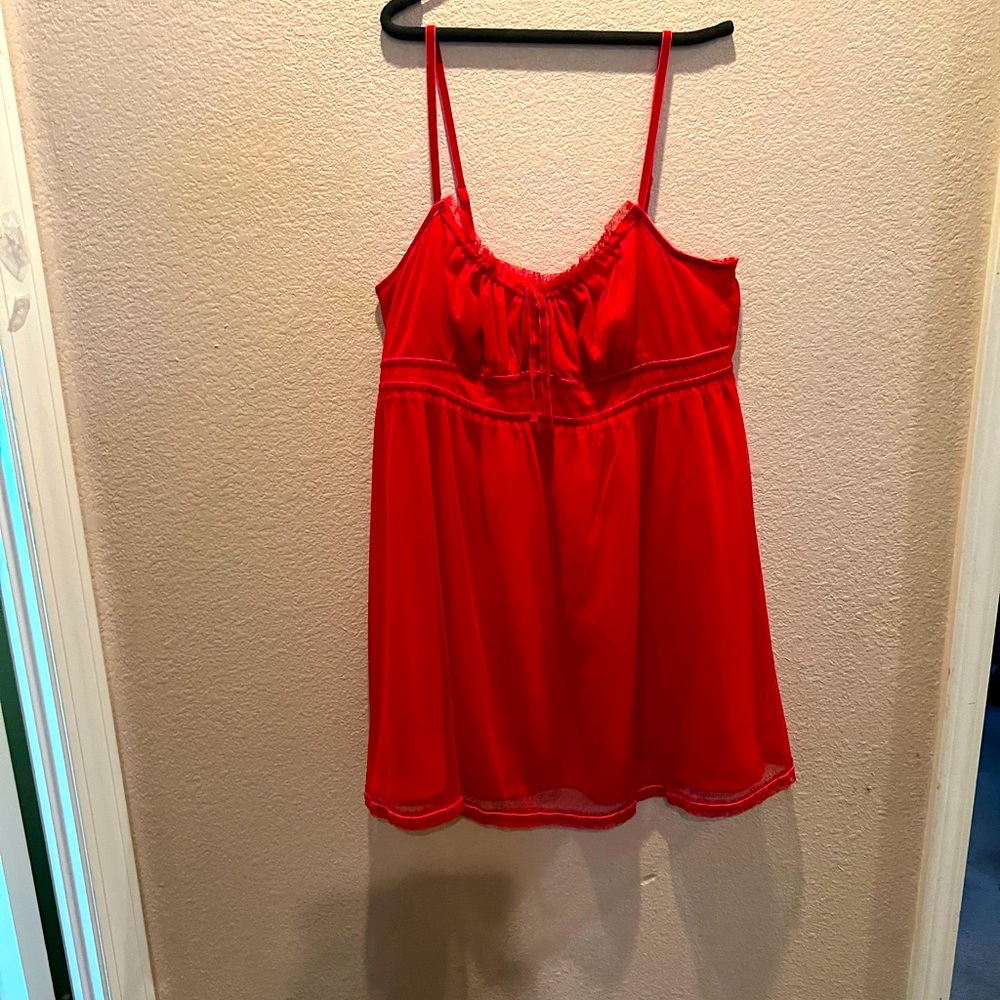 Red lace sleep dress
